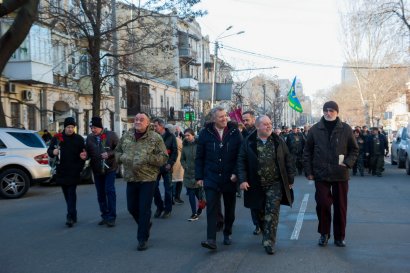 По случаю 31-й годовщины вывода войск из Афганистана в Одессе торжественно прошла колонна воинов-интернационалистов