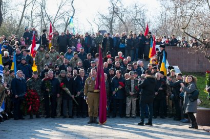По случаю 31-й годовщины вывода войск из Афганистана в Одессе торжественно прошла колонна воинов-интернационалистов